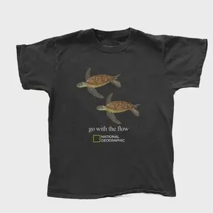 Retro National Geographic Seat Turtle 'go with the flow T-Shirt