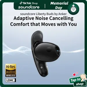 #tiktokshopmemorialday,Soundcore by Anker Liberty Buds, Semi-in-Ear Earbuds, with Real-Time Adaptive ANC, Spatial Auido, 30H Playtime, Fast Charging, Wireless Bluetooth Headphones outdoorfun