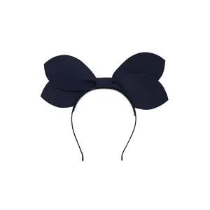 Growing Orchid Headband - Navy Leather