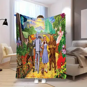 Wizard of Oz Soft & Cozy Throw Blanket - Polyester, All-Season Comfort for Home, Office, Camping Durable & Easy-Care, Camping EssentialsClassic Film DesignDurable Knit Fabric-280GSM