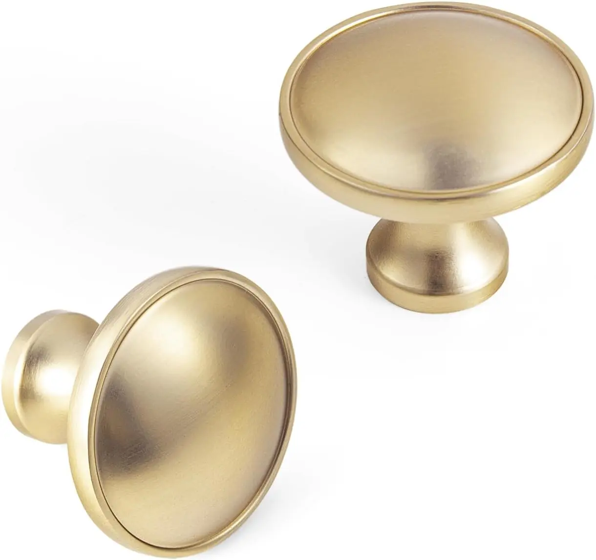 12-Pack Champagne Bronze Full Metal Cabinet Knobs, 1.25in Heavy-Duty Metal Body Ergonomic Shape Decorative Handles, Solid Zinc Alloy Round Modern Luxury Hardware for Kitchen Cupboards, Bathroom Vanity, Full Metal Doorknobs, Ergonomic Shape Doorknobs