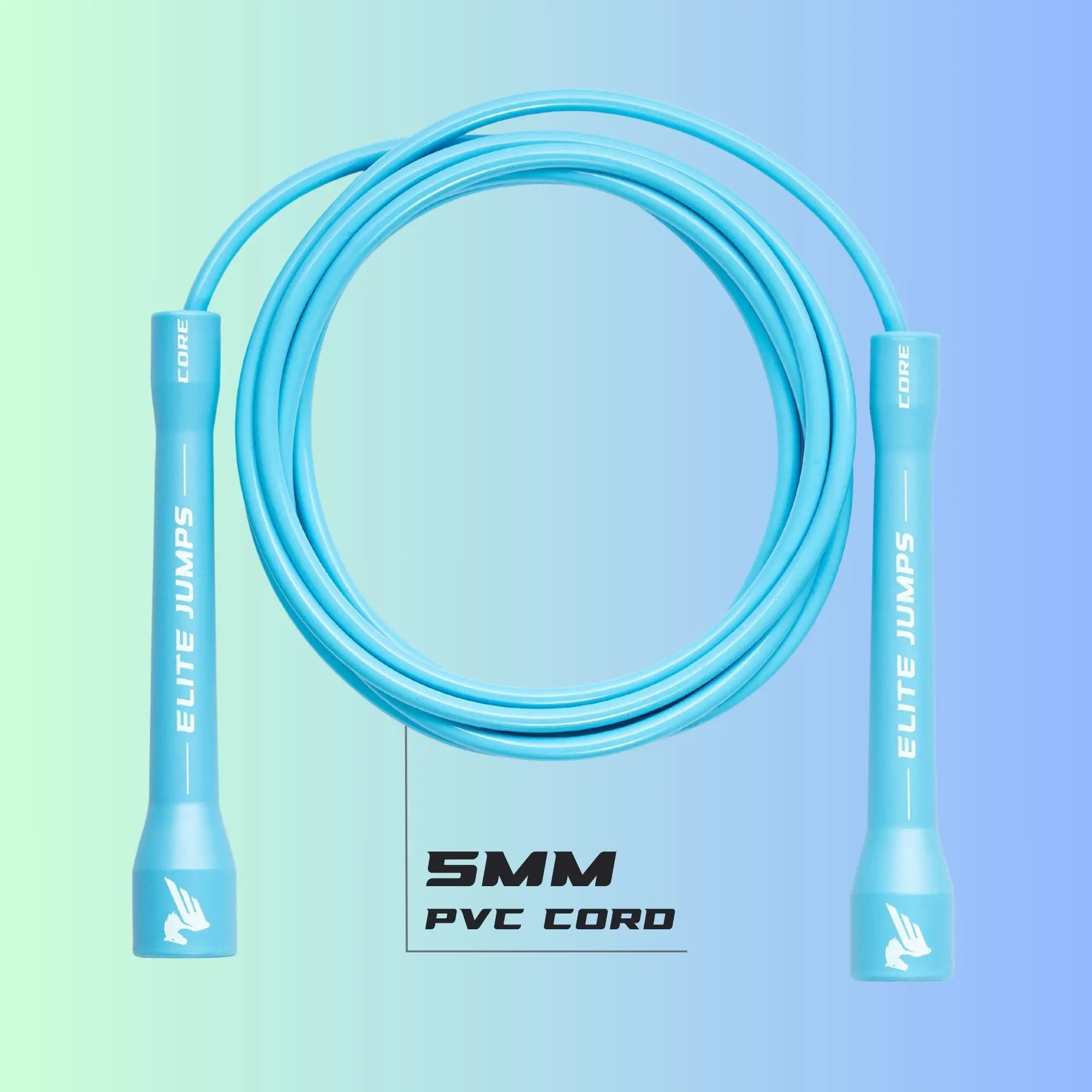 Elite Jumps Core 5mm PVC Skipping Rope - Adjustable Exercise & Home Workout Equipment with Unbreakable Handles, Ultra-Durable Non-Kinking PVC for Indoor/Outdoor Fitness, Boxing (For Men & Women), Exercise Equipment