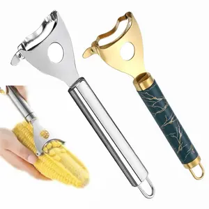 2PCS Corn on the Cob, Corn Stripper Cob Stripper Tool,Corn Peeler,Premium Stainless Steel Corn Thresher Cob Remover tool with Ergonomic Handle,Kitchen Tools Utensils Blade
