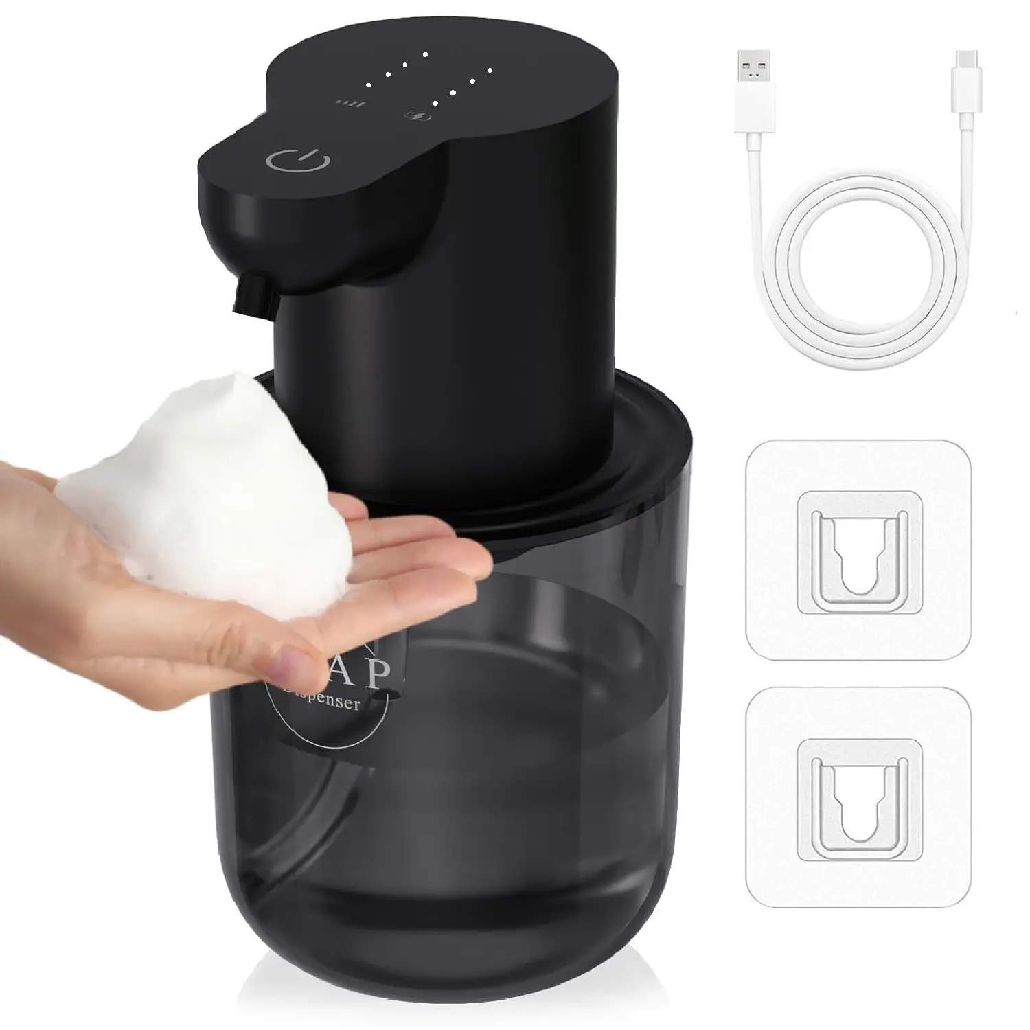 Automatic Motion Sensor Soap Dispenser, 13.53oz USB Rechargeable Touchless Foam Hand Soap Dispenser, 4 Speed Adjustable Wall Mounted Modern Design, Automatic Foaming Soap Dispenser, Soap Dispenser Bathroom