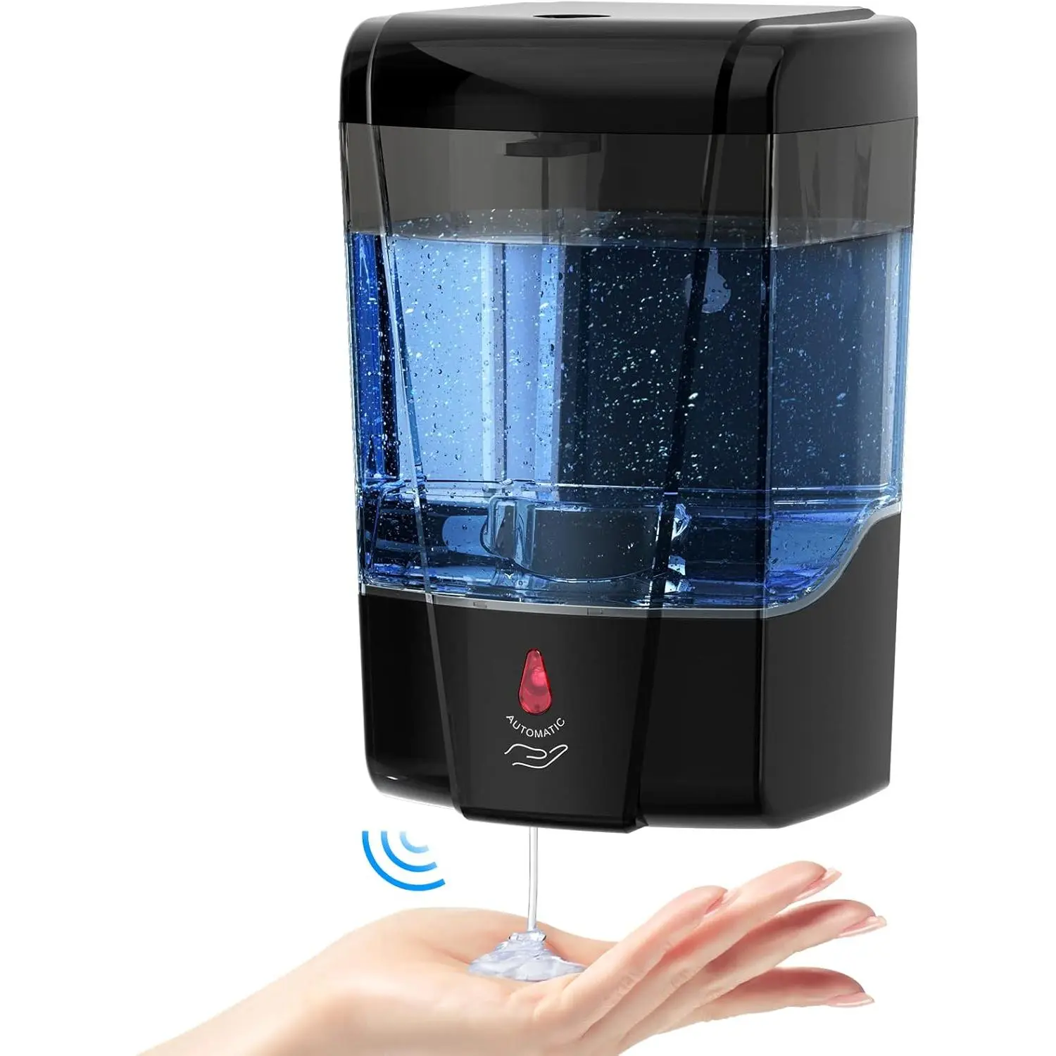 Automatic Soap Dispenser Hand Sanitizer Dispenser Wall Mount 600ml/21fl.oz, Touchless Electric Sensor Pump Battery Operated for Offices Home Kitchen Bathroom Hotel Restaurant Commercial