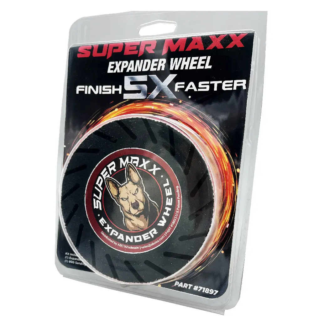 Super Maxx Expander Wheel Kit - 13in Aluminum Oxide Abrasive Kit with 1 80 Grit File Belt, Finishes the Job 5x Faster, Lasts 5x Longer, Durable Car Body Repair Tool for Automotive & Motorcycle Use, Finish The Job 5X Faster, Last 5X Longer