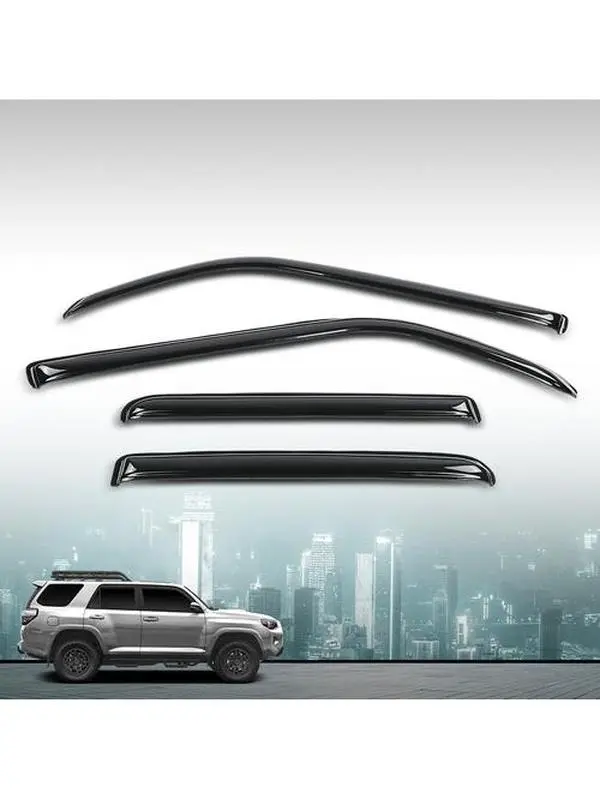 Automotive Window Visor Set for 10-24 Toyota 4Runner, Reinforced Full-Size Out-Channel Rain Guards, Car Exterior Accessories with Double Tape