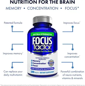 Focus Factor Extra Strength Boost Memory, Focus & Clarity | Brain Support for Adults | 120 Tabs Dietary