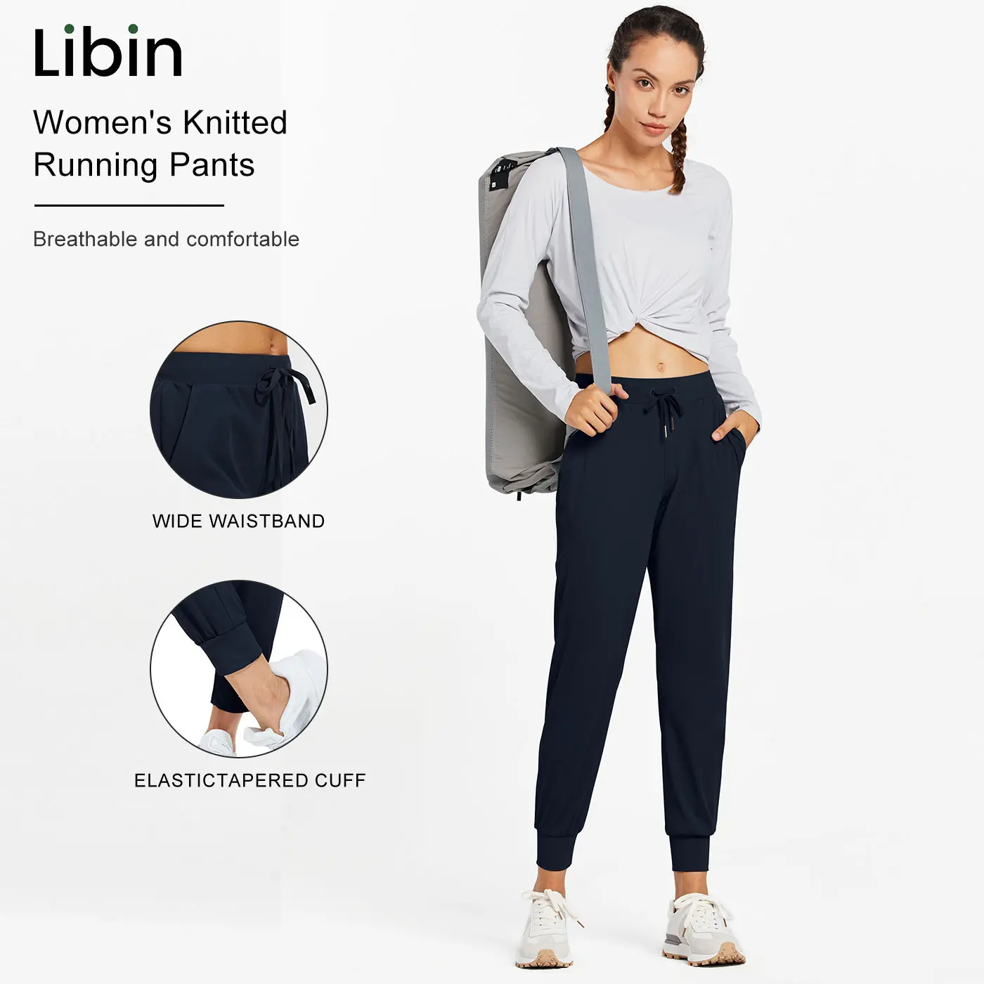 Libin Women's Cargo Joggers Pants - Quick Dry, Lightweight, Water Resistant, Elastic Waist Bottoms for Hiking, Fishing (All Seasons)