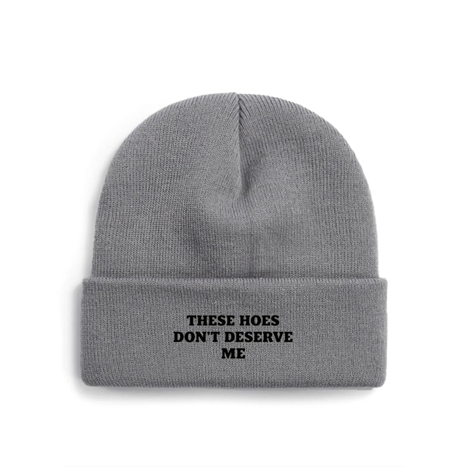 Universal Knit Fabric Beanie Hat for Men-Women, Back to School Funny Statement Gray Winter Cap, Warmth-Focused Casual Streetwear Sports & Outdoor Accessory