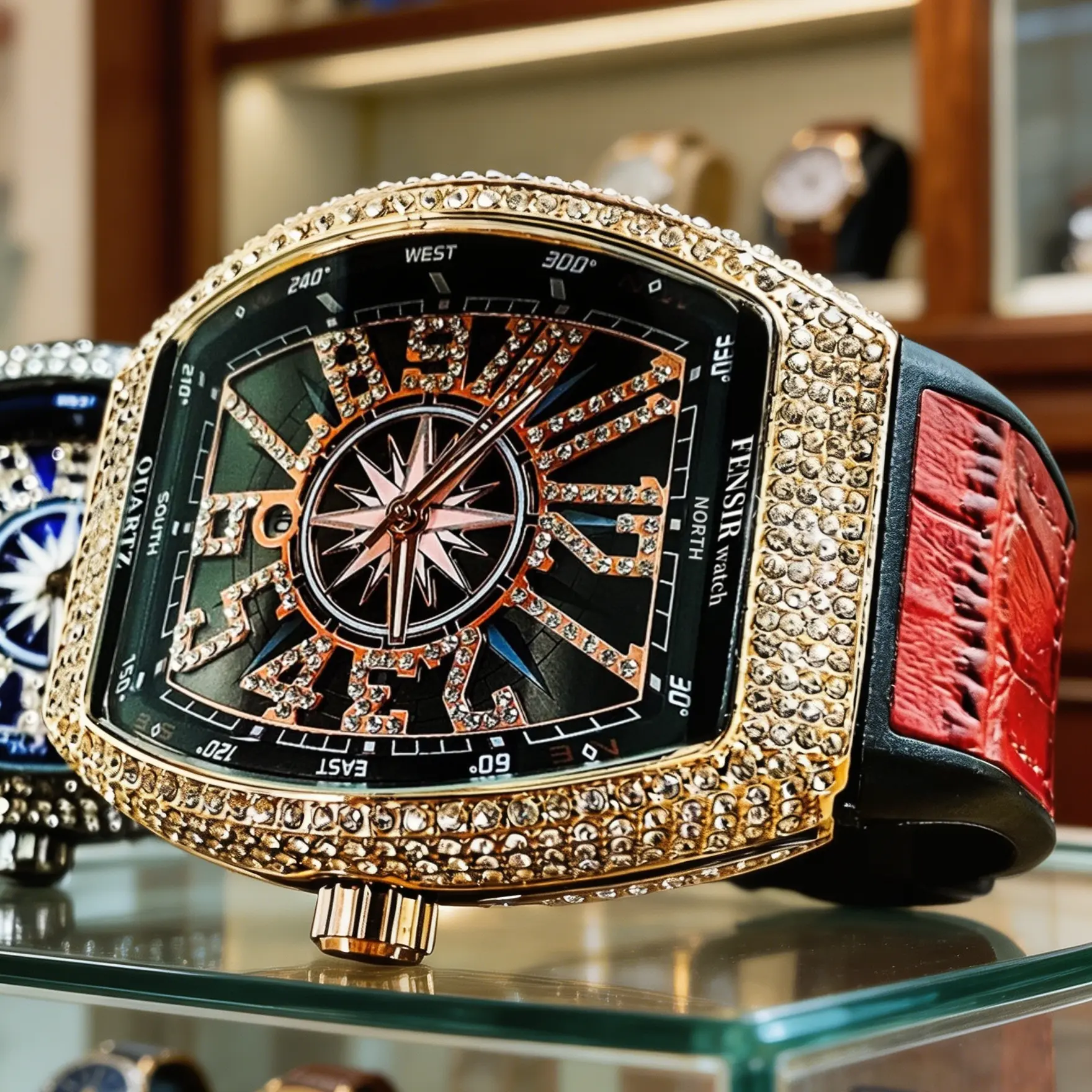 Luxury Full Diamond Watch Unisex Quartz Watch with Large Dial Diamond-Encrusted Royal Style Gift Box Packaging Perfect Gift for Holiday