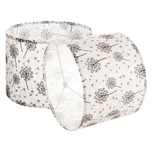 VEVOR Drum Lamp Shade 2 Set, 13 in Topx 13 in Bottomx 10 in High, Medium Drum Linen Lampshade, Replacement Lamp Shade for Table Lamps Floor Lamps, Easy Assembly Required (Light Dandelion Pattern)