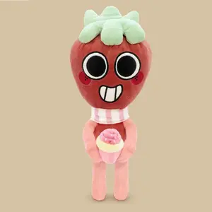 35cm Dandy's World Sprout Deluxe Strawberry Cartoon Plush Toy Cute Soft Stuffed Doll With Cupcake Game Collectors Home Decor Gift