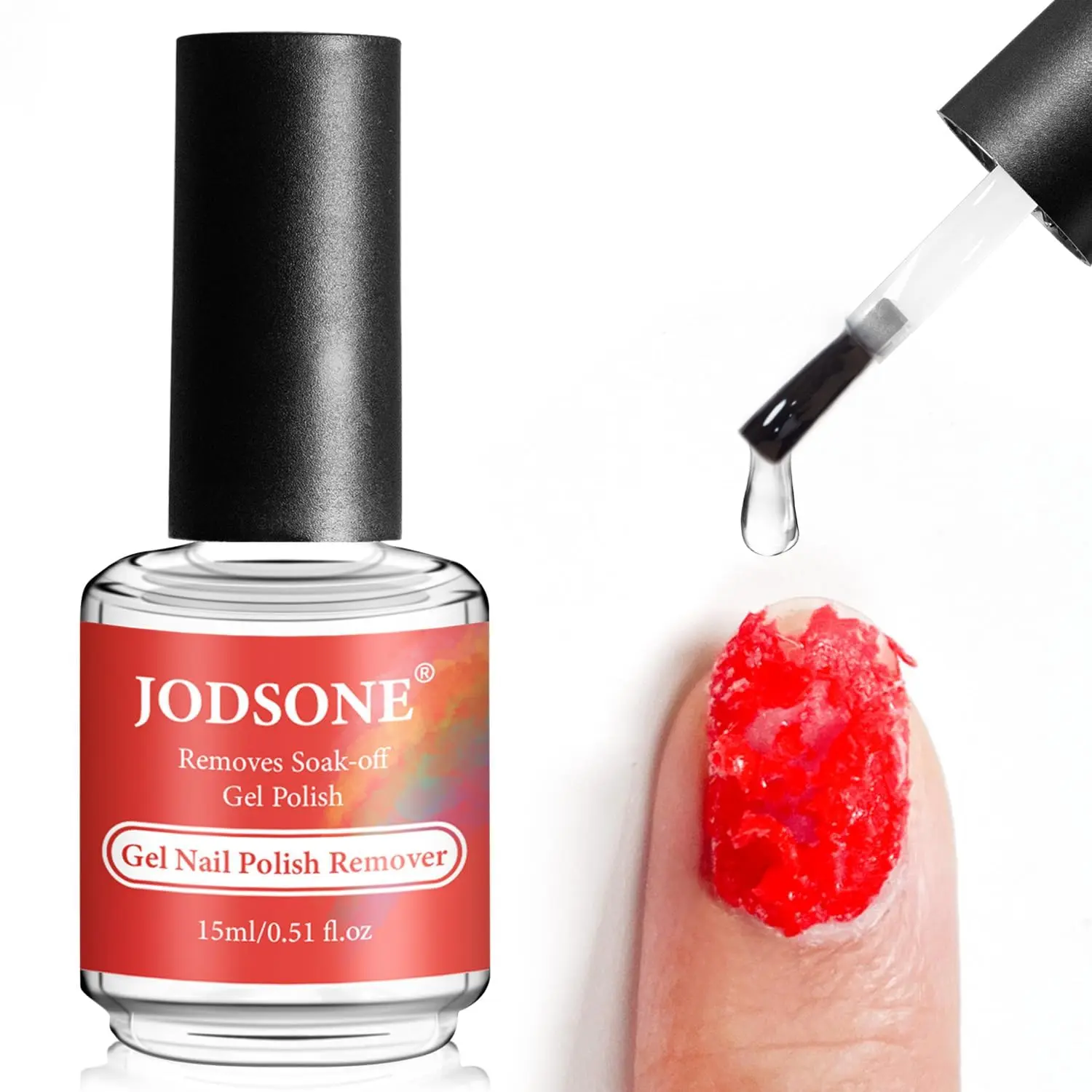JODSONE Gel Nail Polish Remover - Fast-Acting Organic Unisex Beauty Product for Natural & Acrylic Nails, 3-5 Minute Easy Removal with Brush, 15ml Solution, Beauty Products, Cute, Bottle, Liquid, Light Odor, Acetone Free, Manicure, Nail Art Remover