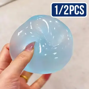 Coconut Oil Squishy Ball 1/2PCS, Slow Rising Soft Squeeze Stress Relief Toy, Decompression Squeeze, Cute Round Sensory Fidget Ball for Kids & Adults, Birthday Holiday Gift, Squishy Fidgets