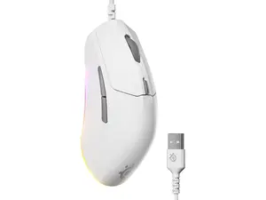 SteelSeries Rival 3 Gen 2 Gaming Mouse — 8500 DPI TrueMove Core Optical Sensor, 60 Million Click Durability, Low Latency, 77g Lightweight, 100% PTFE Feet, RGB — White