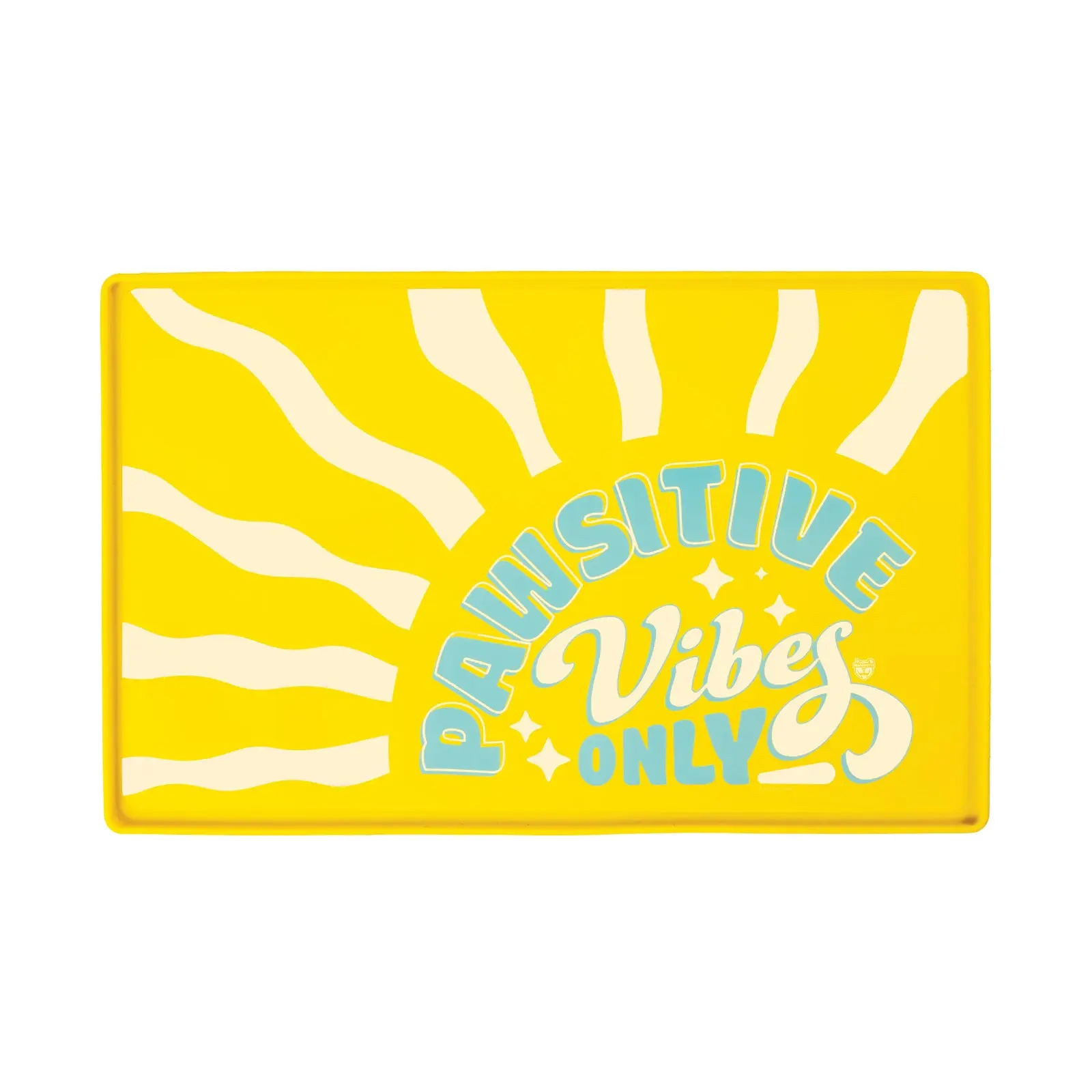 BigMouth Pawsitive Vibes Pet Placemat — Pet Food Mat for Dog & Cat Bowls, Feeding Station Placemat for Kibble Crumbs & Water Drips, Fun Gift for Pet Parents