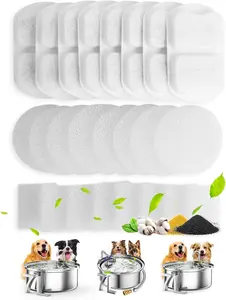 oneisall 8 Pack Replacement Filters for 7L Dog Fountain Dog Water Fountain,7L/230oz/1.8G Stainless Steel Dog Fountain for Dogs Inside，Triple Filtration System