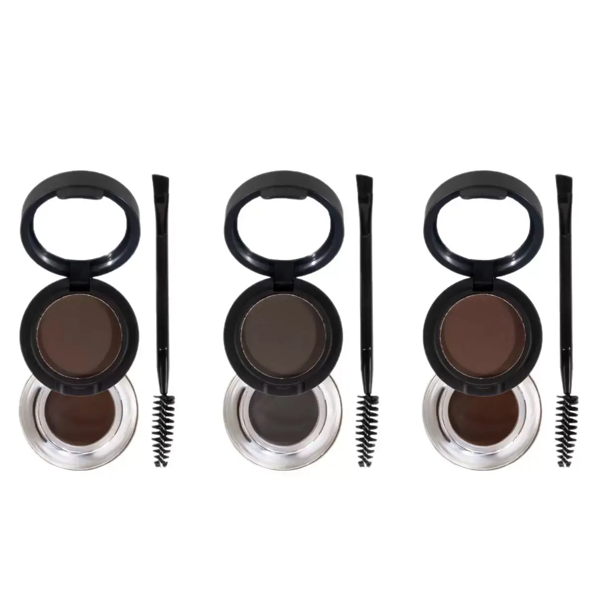 Double-End 2-Layer 3-Color 2-in-1 Eyebrow Paste - Makeup Eyebrow Powder & Mascara, Fluffy Smooth Finish, Waterproof, No Smudge, Long-Lasting, Natural Pigmentation, Daily Use, Double-End Eyebrow Paste