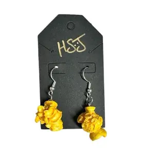 Yellow popcorn earrings