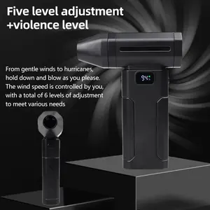 Portable Handheld Turbine Fan, 6000mah High Capacity, USB Charging Light, Car Care, Outdoor Snow Removal, Essential Garden Tool, Multifunctional Fan, Adjustable Speeds Fan, Rechargeable Portable Fan