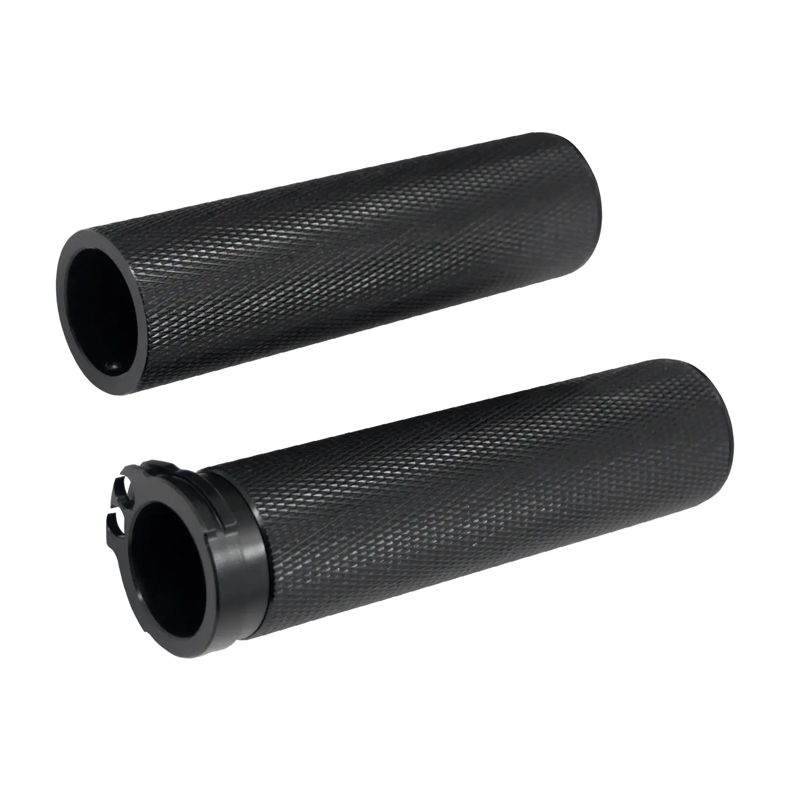 1 in Black Aluminum Motorcycle Handlebar Hand Grips, Fit for Harley Sportster XL, Throttle Reloc., '02-'17 VRSC, '95-'15 Softail, '96-'07 Touring Models