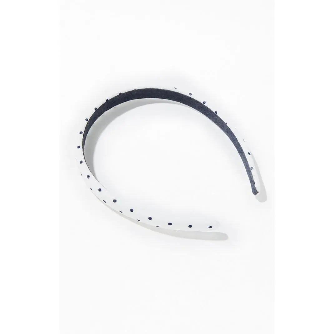 John Galt Women's White and Black Polka Dot Headband John Galt Women's White and Black Polka Dot Headband