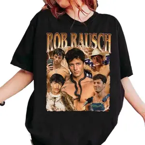 Women's Rob Rausch The Traitors Retro Printed Cotton T-Shirt - Casual, Comfortable Streetwear, Soft Fabric, Round Neck, Reality TV Star Bootleg Fan Shirt for Everyday Wear