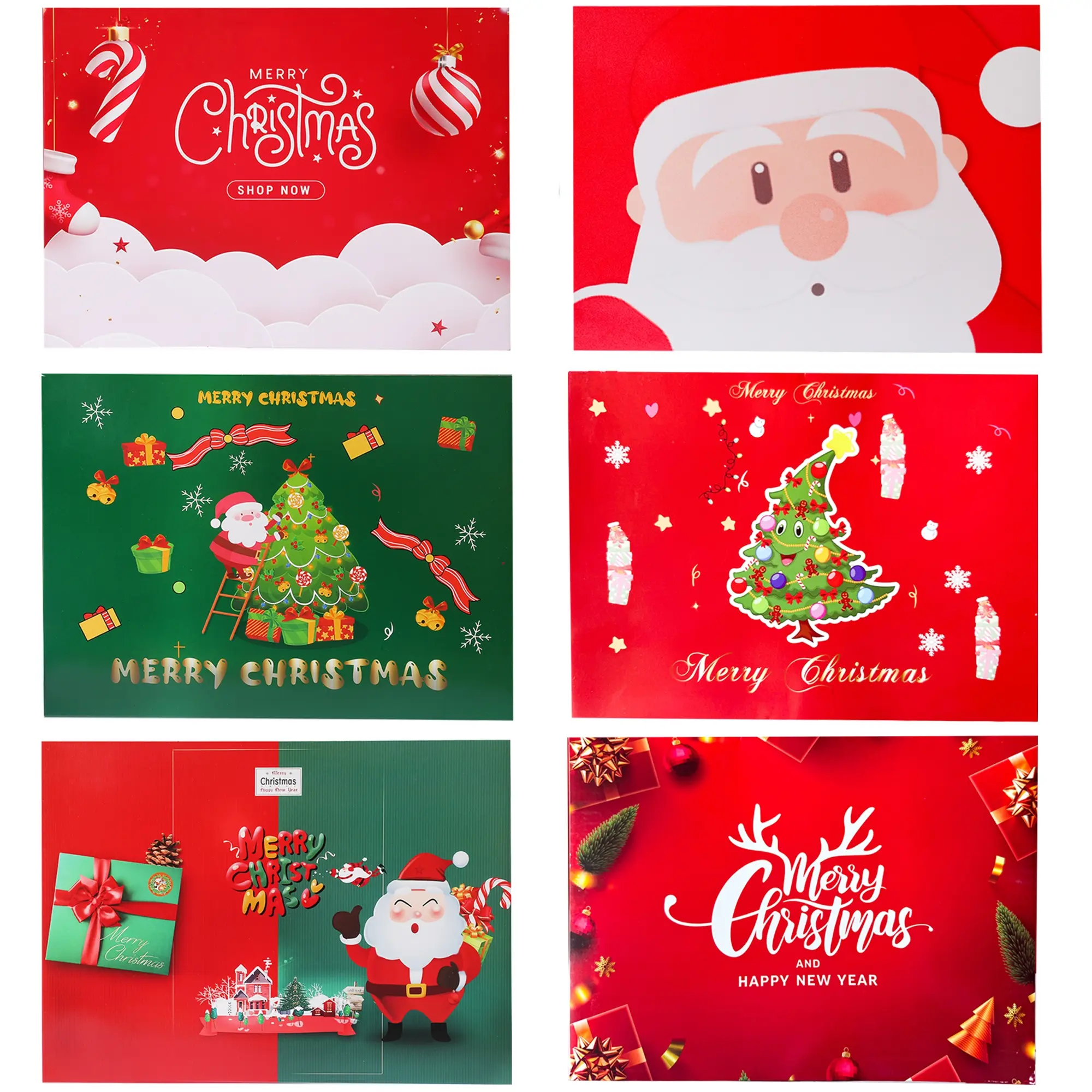 6 Christmas Envelopes Set, Mini & Santa Tree Gift Design, Perfect for Holiday Party Gifts Cards Invitations Business Letters, Card Accessories