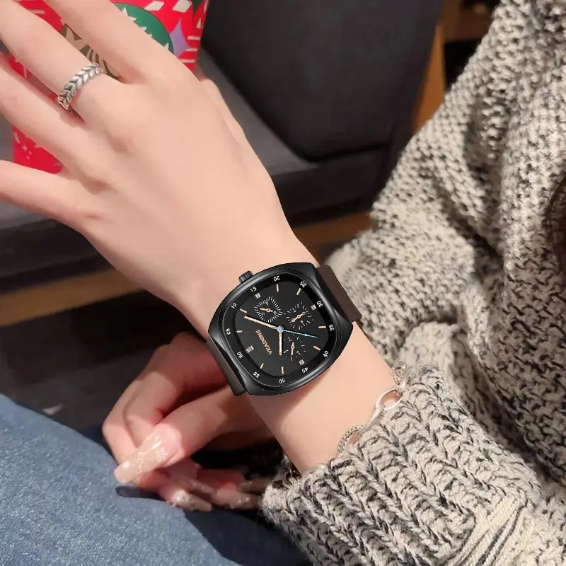 Fashion Casual Watch  laid-back style, open dial design, silicone strap, waterproof and luminous, suitable for all occasions, perfect as a holiday gift, birthday gift, or anniversary gift.