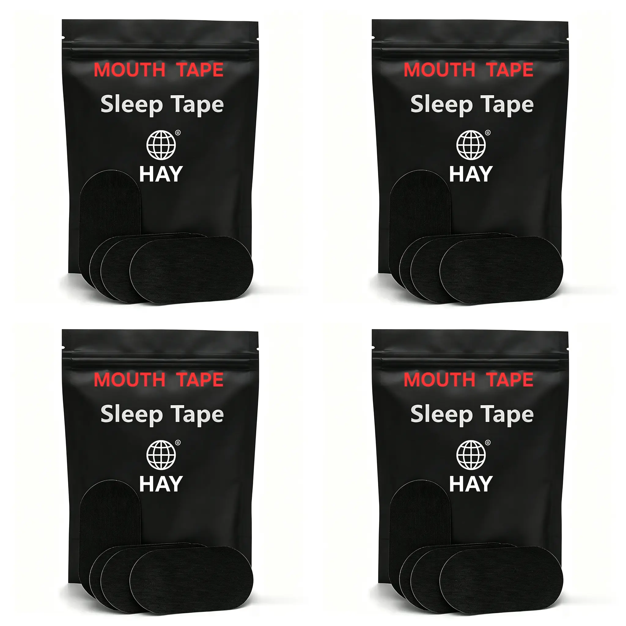 HAY 30/60/120 Strips 1/2/4-Month Supply，Hypoallergenic strong adhesive sleep strip， Gentle Ultra breathable Stop Snoring Sleep Tape Sports Accessory Black, sleep aid supply，mouth tape