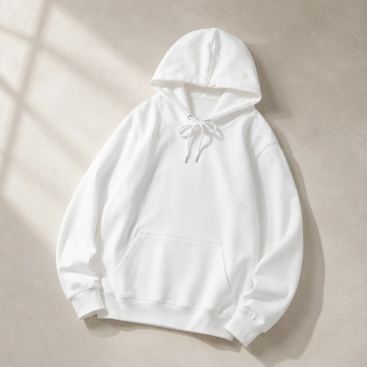 Men's Oversized Pullover Hoodie - 85% Cotton Blend Blank Sweatshirt, Long Sleeve, Kangaroo Pocket, Soft Relaxed Fit Casual Streetwear Top