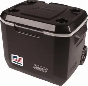 Coleman Xtreme 50qt Rolling Cooler with Wheels, Extra-Walled Insulation Keeps Ice up to 5 Days, Portable Wheeled Hard Chiller