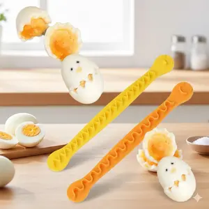 3-in-1 Egg Boiler Cutter & Decor Tool: Rustproof, Easy-Clean Kitchen Gadget for Breakfast & Bento Decoration Egg Cracker Tool