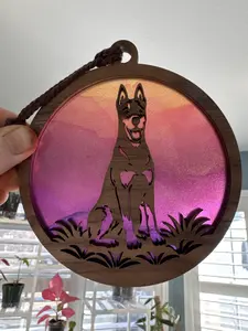 Doberman Suncatcher for Sunny Window