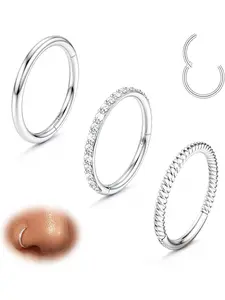 Astm-F136 Titanium Alloy Nose Ring Lip Ring Ear Piercing Supplies, Professional Jewelry, Nose Rings Hoops, Titanium Nose Hoops for Safe Healing, All Season Wear