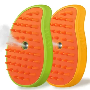 Cat Mist 3-in-1 Silicone Pet Grooming Tool: Self-Cleaning Massage Brush, Steam Bath Brush, and Detangling Comb for Cats and Dogs