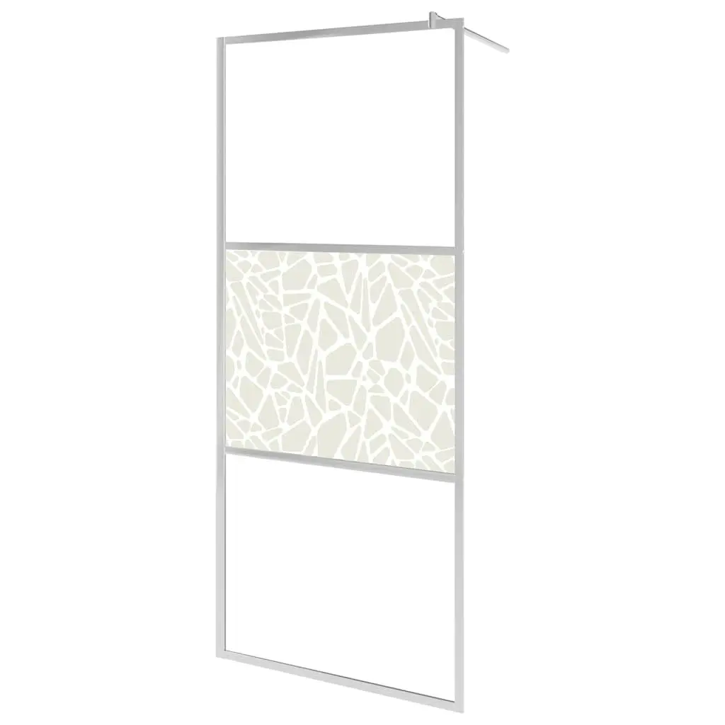 vidaXL Walk-in Shower Wall, Shower Enclosure for Walk-in Bathroom, Walk-in Shower Screen, Shower Wall Panel, ESG Glass with Stone Design 31.5"x76.8 146650