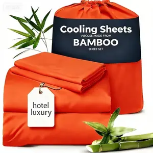 4/3pcs Luxury Cooling Bamboo Bed Sheets Set Queen Size | 1660TC Ultra Soft Nursery Sheet & Pillowcase Sets - Deep Pockets, Durable Double Stitching - Unmatched Comfort & Softness, Machine Washable, Solid Purple