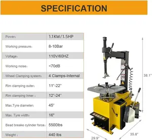 DVS-811 24'' Rim 1.5 HP Tire Changer & S-710 Tire Balancer Combo
