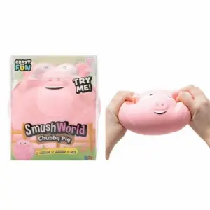 CRAZY FUN Smush World Chubby Pig SQUISHY Toy JUMBO Squeeze RMS Sensory Viral Toy Stress Relief Stretchable FIVE BELOW - GRAB