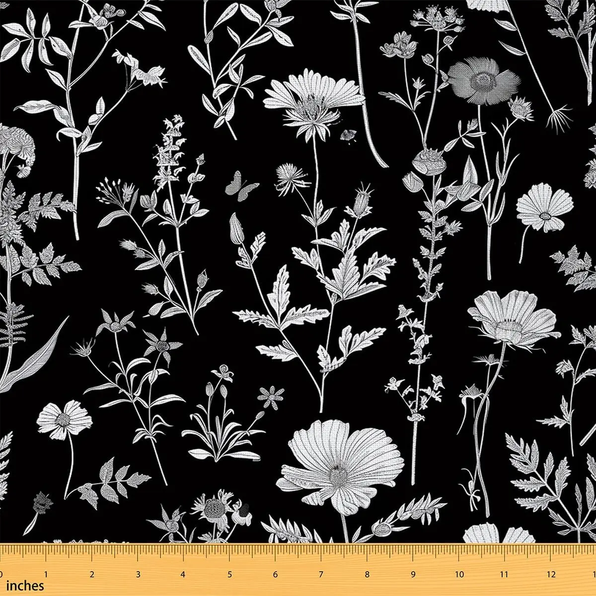 Floarl Upholstery Fabric by The Yard,Farmhouse Flowers Pattern Reupholstery Fabric for Chairs,Garden Floral Botanical Decorative Waterproof Fabric, Digital Printed Fabric, Elegant Floral Fabric