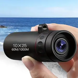 10X25 High Magnification Monocular Telescope for Adults - Durable Rubber Compact & Lightweight Design, Fixed Focus, Ergonomic Grip - Ideal for Hiking, Camping, Birdwatching, Hunting, Fishing (Black)