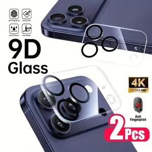 2pcs Camera Lens Protector for iPhone 17/16/15/14/13/12/11 Pro Max/Pro/Plus/Mini/17 Air/16e,with Precise Cutouts & Rounded Corners,HD Clarity, Sleek Appearance,Protective, Easy to Install, Protection, Accessories