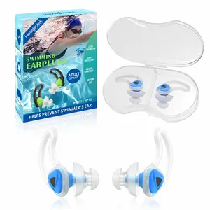 Hearprotek HP13 [2 Pairs] Swimmer Ear Plugs,Custom-fit Water Protection Adult Swimming earplugs for Swimmers Water Pool Shower Bathing and Other Water Sports,ear covers for swimming reusable hearing