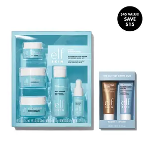 e.l.f.ing On-the-Go 7-Piece Travel Set - Holy Hydration! Skincare Mini Kit & Hottest Drops Duo for Hydrating & Brightening Skin Care