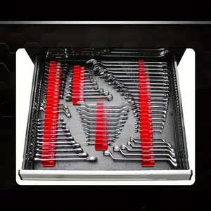 Magnetic Wrench Organizer with Tool Holder - Modular Wrench Organizer, Heavy Duty Plastic Magnetic Rack, Portable Wrench and Screw Organizer for Drawers, Workshops - Compatible with Wrenches, Screwdrivers, Nuts and Bolts (Space Saving Tool Tray)