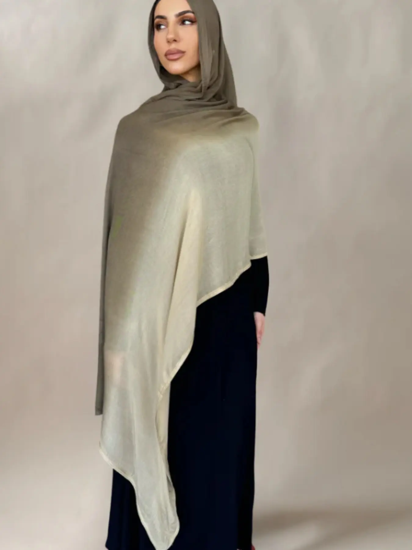 Women's Elegant Fashion Scarf, Prayer Scarf, All-Season Shawl 75x180cm, Patchwork Color Hijab, New Imitation Silk Muslim Headscarf, Modesty Hijab Wrap