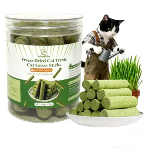 3.5OZ Cat Grass Sticks, Delicious Cat Grass Teething Stick Edible Cats Chew Toy Cat Treats Snack for Teeth Cleaning and Hairball Removal