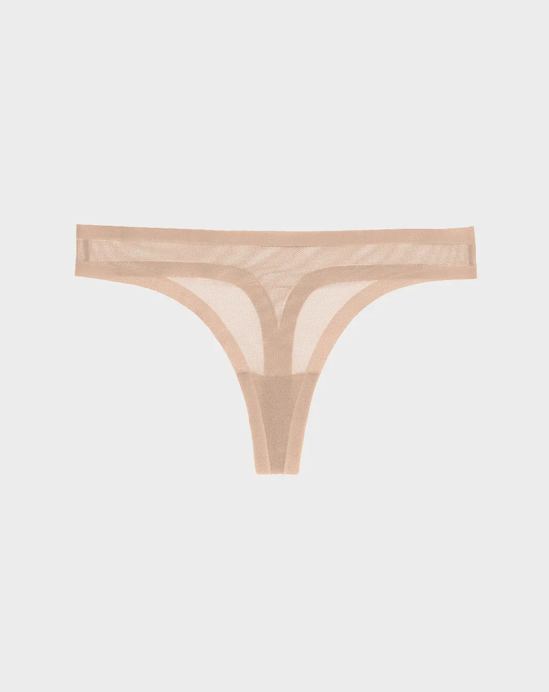 Champagne Seamless Sheer Thong, Cotton, Panty